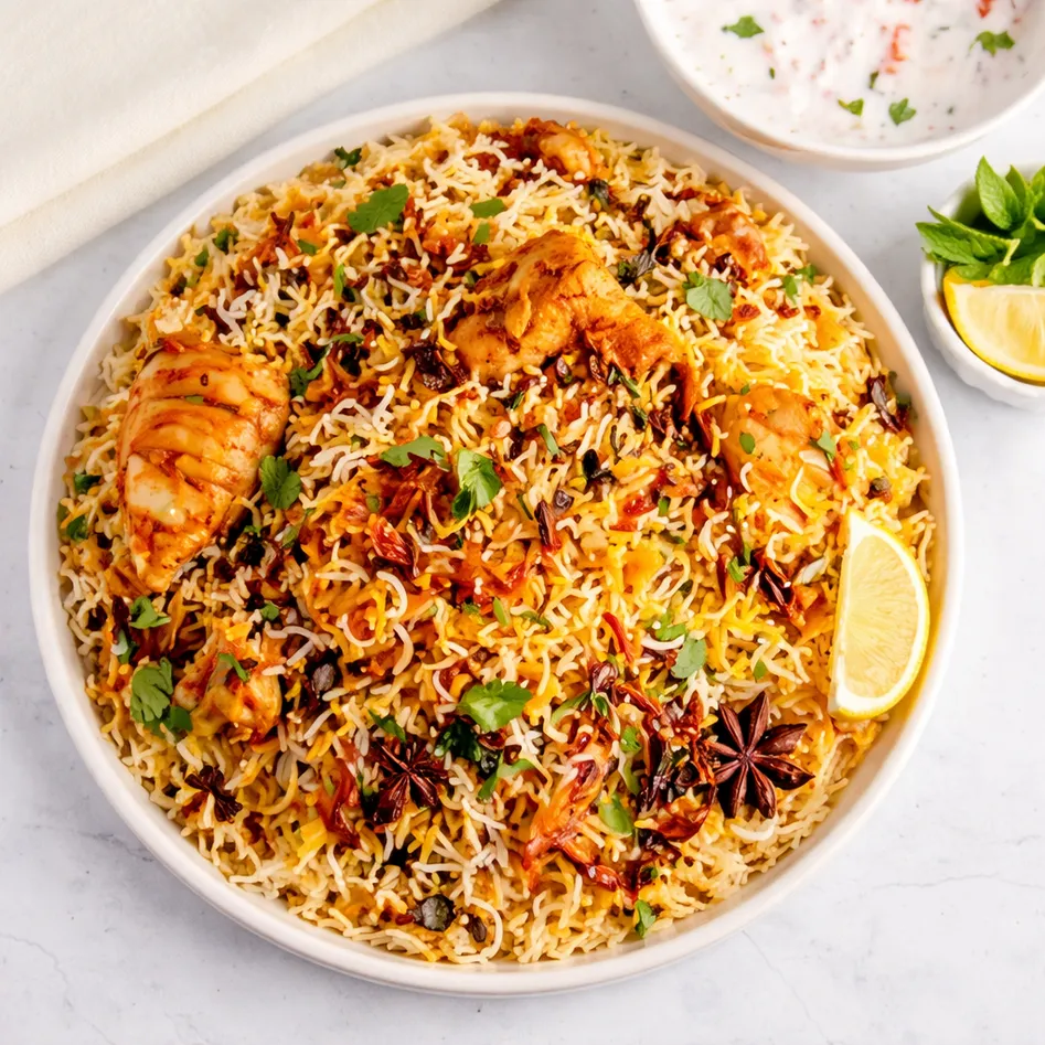 Chicken Biryani at Aanchal Indian Restaurant & Bakery Edmonton